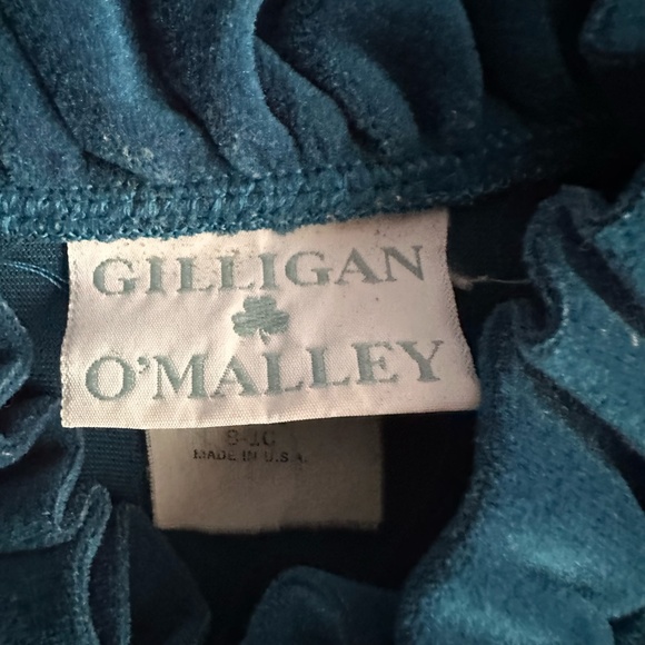 VTG Gilligan O'Malley Velvet Zip-Front House Robe SZ Small Teal Blue Full Length - Picture 4 of 7